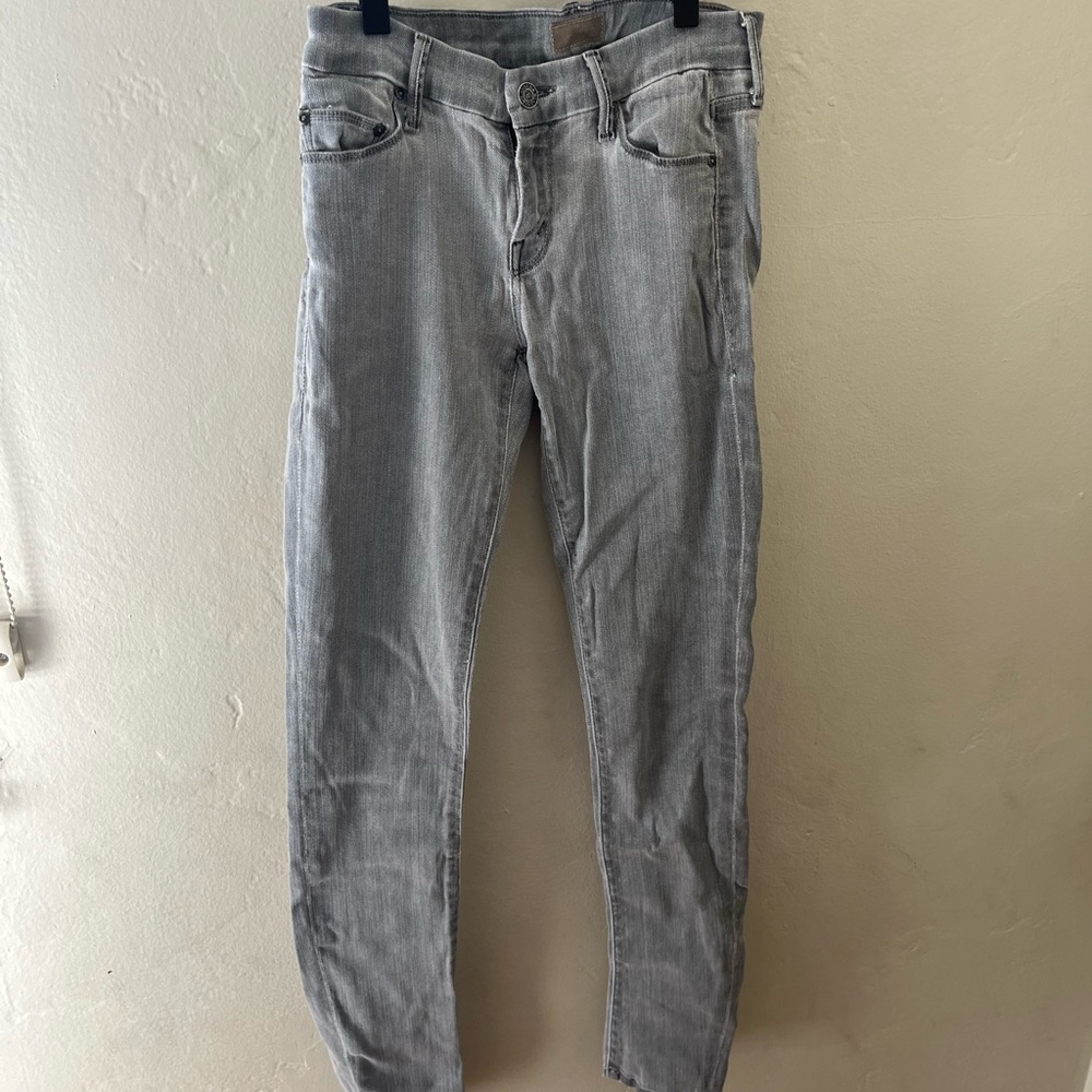 MOTHER Women's Skinny Jeans in Light Gray
